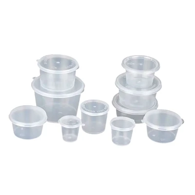 Mórdhíola Indiúscartha Plaisteacha Dioplóma Anlann Coimeádán Cups Sauce Le Lid